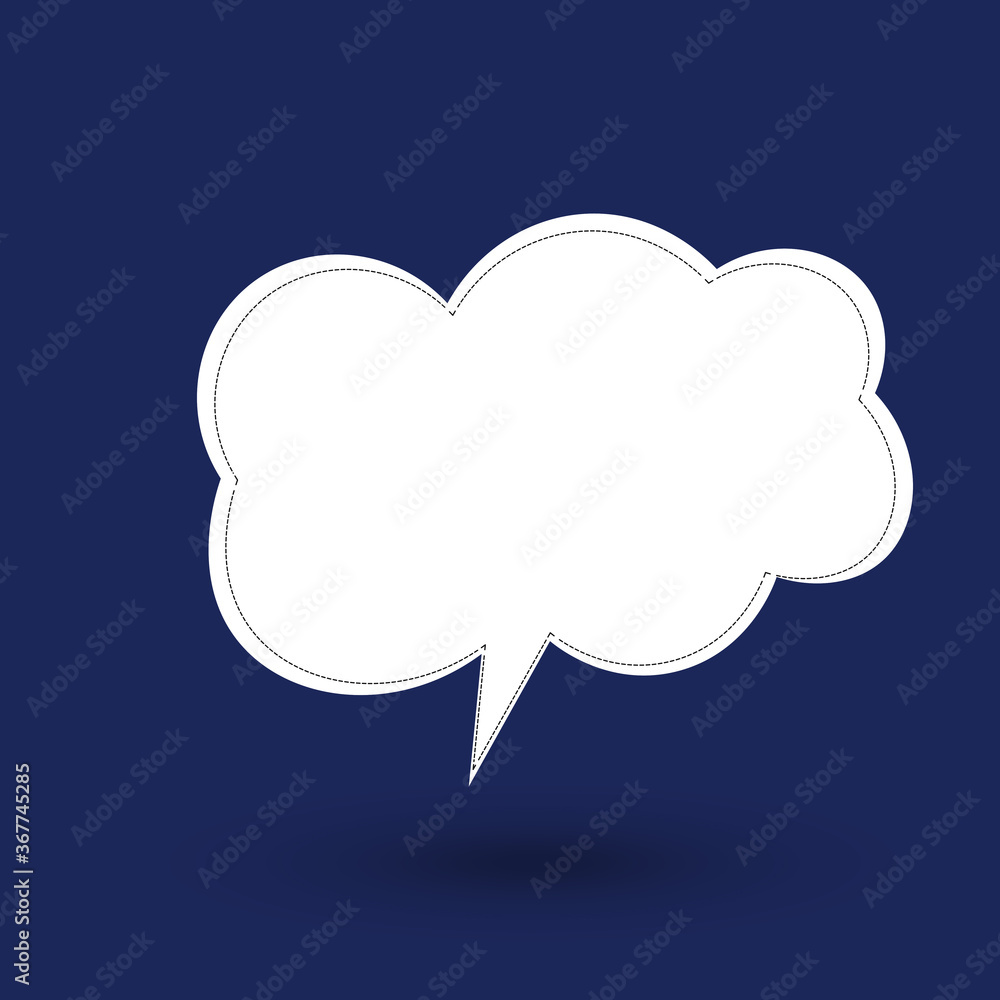 Black and white hand drow speech bubble. Cartoon Vector illustration. Isolated on transparent color background. Dialog cloud.