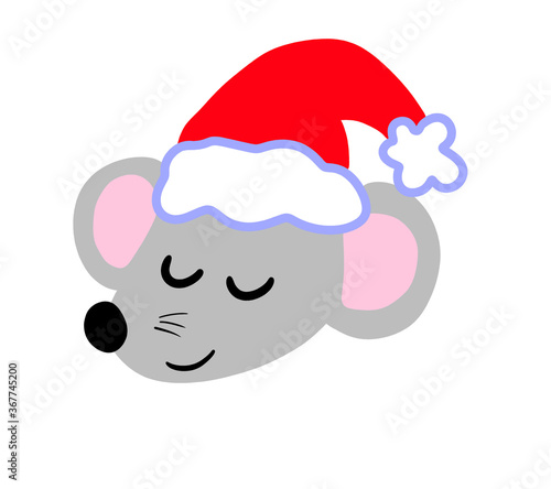 Wallpaper Mural Cartoon Stylized Adorable Christmas Sleeping Mouse Emoticon Torontodigital.ca