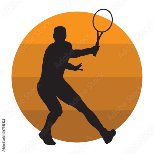 silhouette of a tennis player