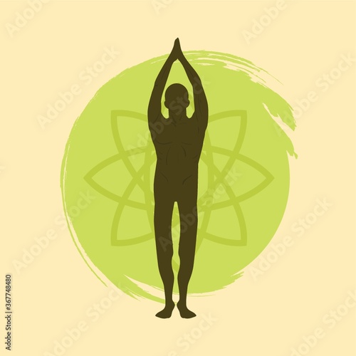 man practicing yoga