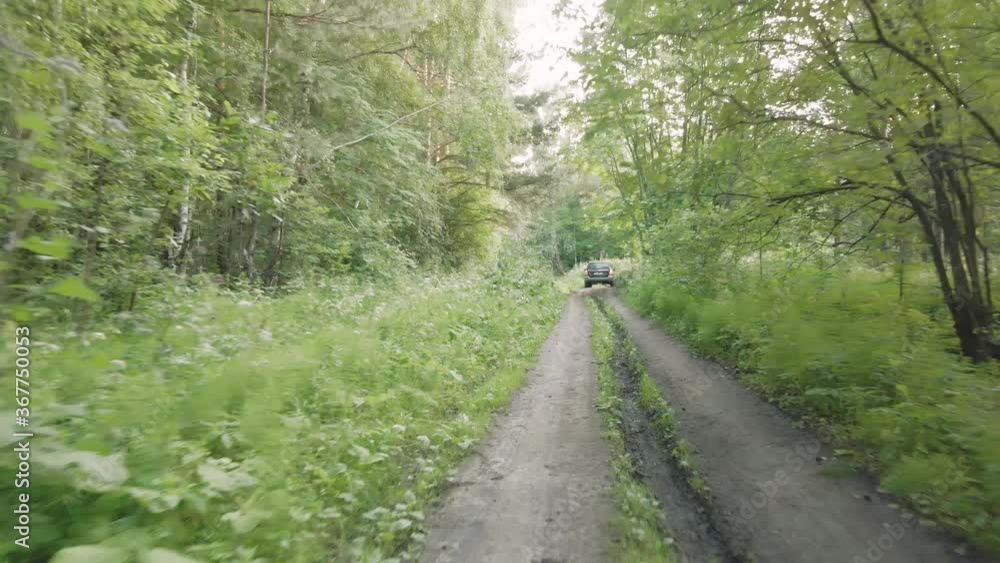 The copter flew into thick green bushes. Crash test of a drone on the ground The copter flew into thick green bushes. Crash test of a drone on the ground