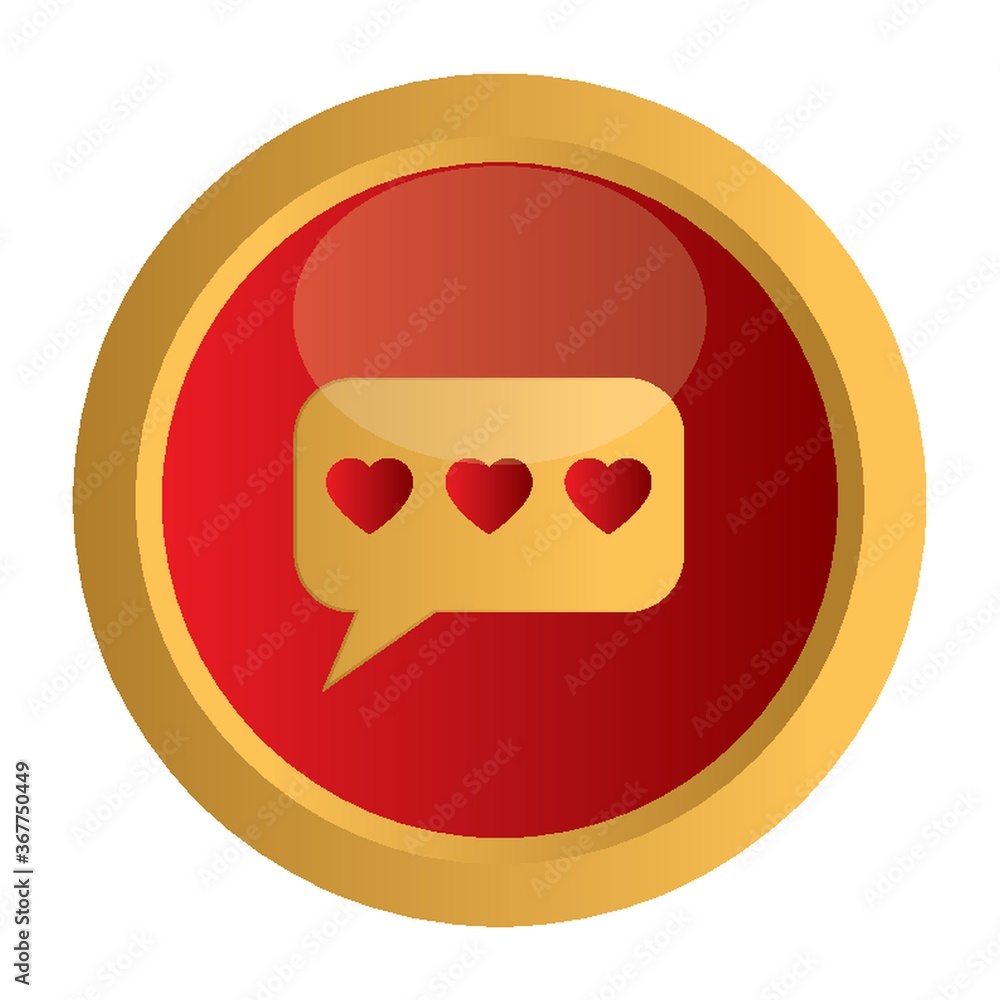 message bubble with heart button message bubble with heart button