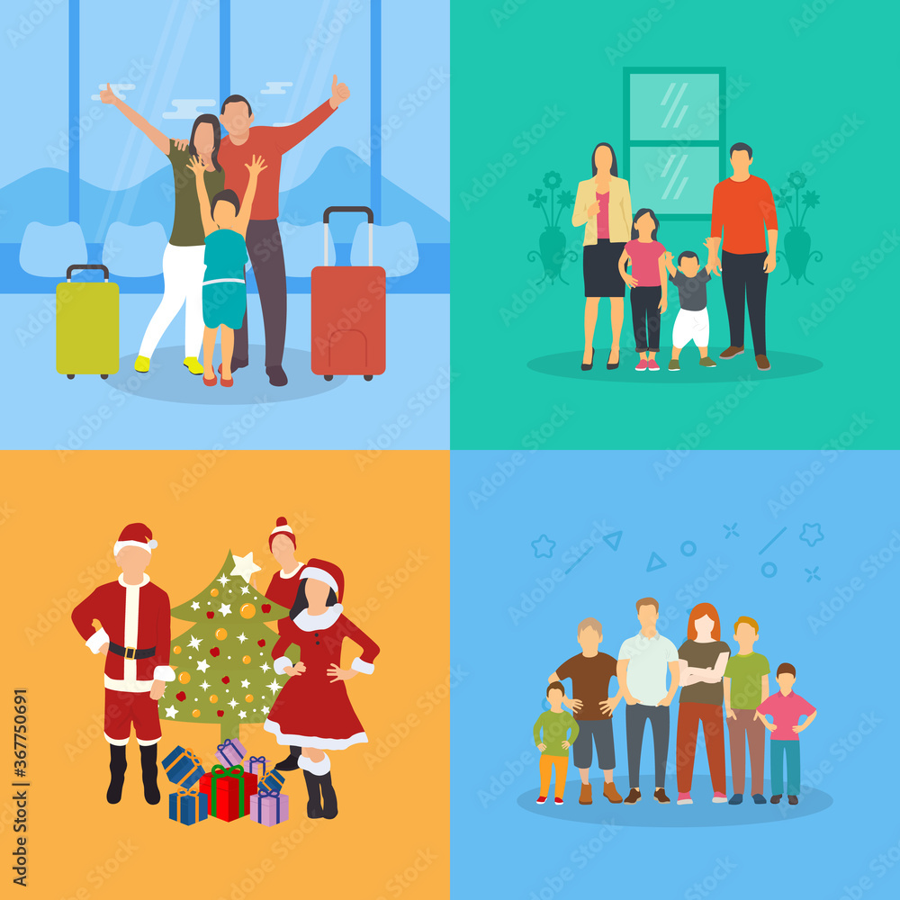 A Set of Family vector illustration
