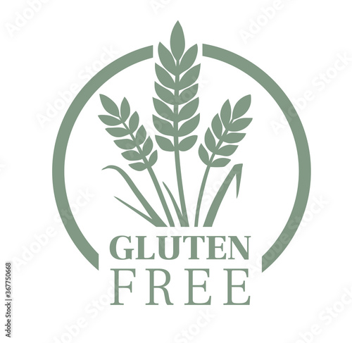 Gluten free food packaging stamp. Product label