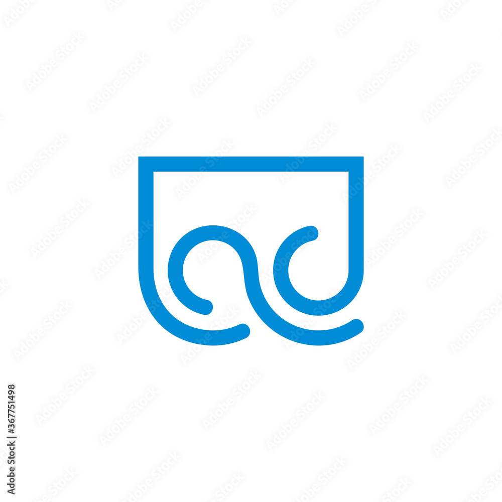 abstract blue wavy curves line geometric line emblem logo vector abstract blue wavy curves line geometric line emblem logo vector
