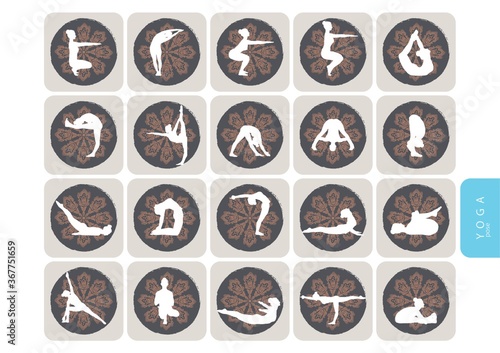 set of yoga poses photo