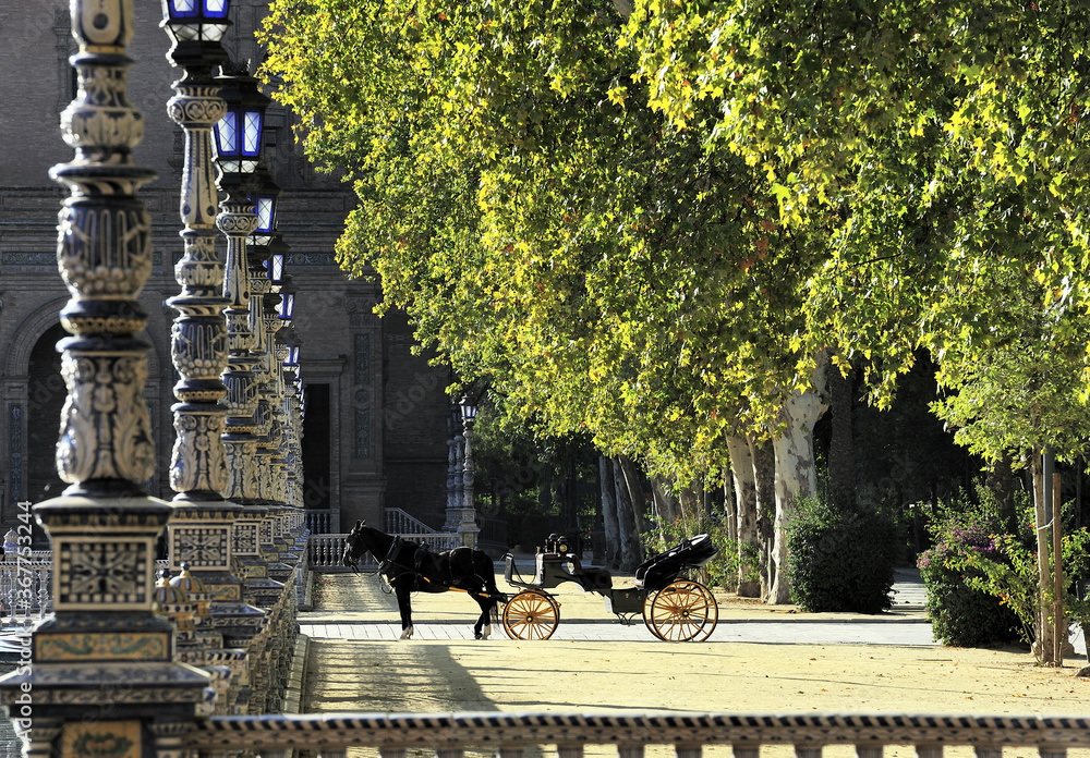 Obraz premium Parque de Maria Luisa (Maria Luisa Park), Sewilla, Hiszpania