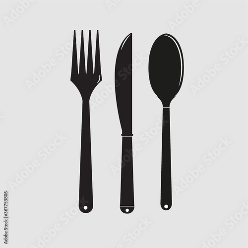 silhouette of cutlery