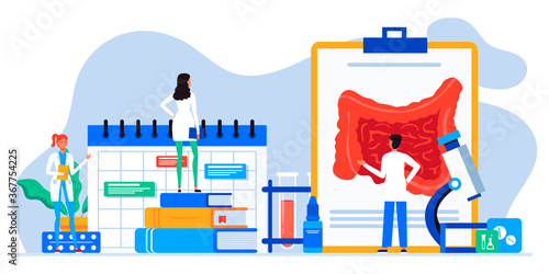Digestive system health. Treat dysbiosis, harmful bacteria, intestine doctor examine. Doctor appointment. Online consultation. Diagnosis of the bowel. Inflammation, colitis, dysbacteriosis.