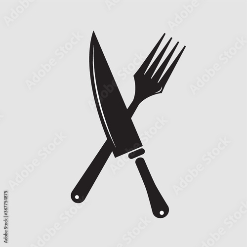 silhouette of knife and fork