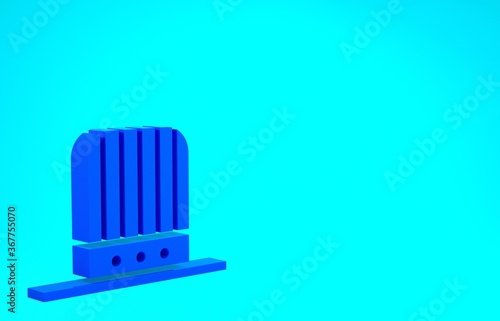 Blue Patriotic American top hat icon isolated on blue background. Uncle Sam hat. American hat independence day. Minimalism concept. 3d illustration 3D render.