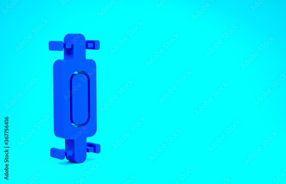 Blue Longboard or skateboard cruiser icon isolated on blue background. Extreme sport. Sport equipment. Minimalism concept. 3d illustration 3D render. Blue Longboard or skateboard cruiser icon isolated on blue background. Extreme sport. Sport equipment. Minimalism concept. 3d illustration 3D render.