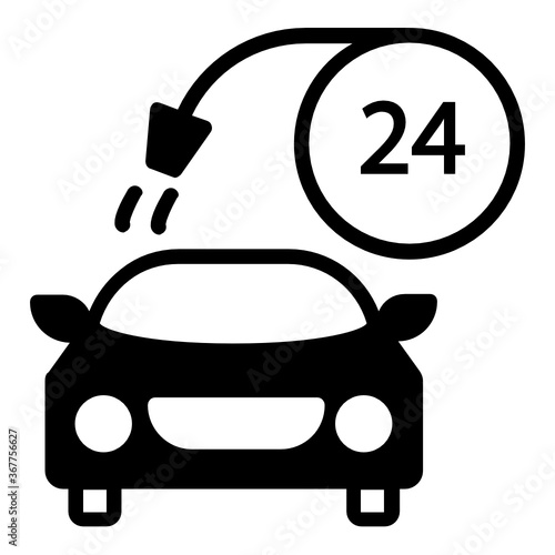 automatic car wash service station 24 hour logo Concept vector color Icon Design, Carwash & Detail Center equipment on white background, Lorry Deodorising and Sanitising  Service Symbol 