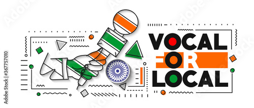VOCAL FOR LOCAL" campaign of India - Independence Day Poster. Vector Modern Banner Illustration.