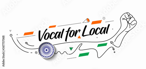 VOCAL FOR LOCAL" campaign of India - Independence Day Poster. Vector Modern Banner Illustration.