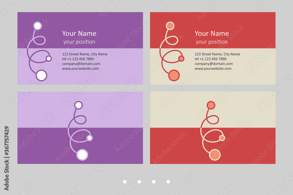 Naklejka premium Business card template. Attractiveness in two color schemes.