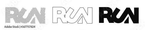 Run calligraphic text vector illustration design.