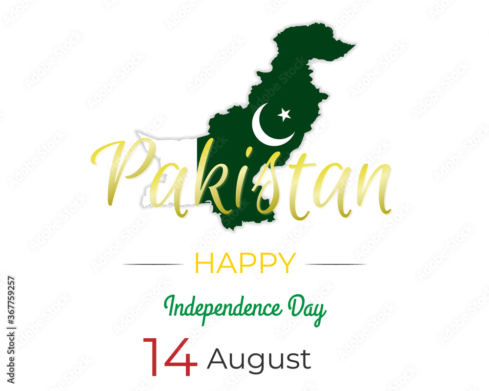 Pakistan Independence Day - 14 August Pakistani National Celebration Card, Background, Badges Vector Template