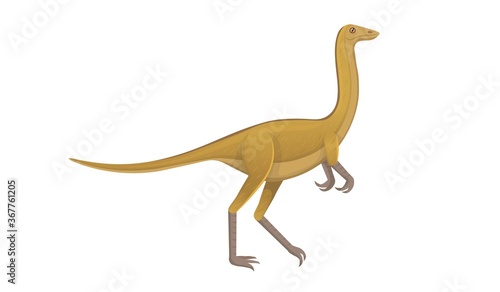 Gallimimus. The generic name means "chicken mimic" Vector cartoon dinosaur.