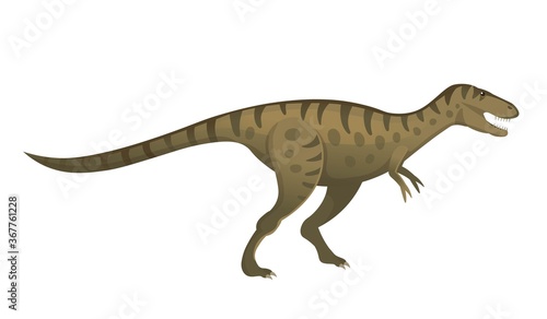  Tarbosaurus was a carnivorous dinosaur. Vector cartoon dinosaur.