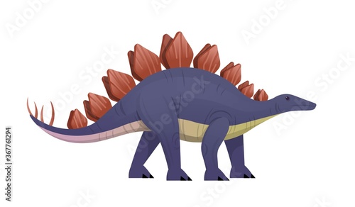 Stegosaurus dinosaur. Vector cartoon dinosaur.