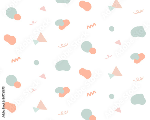 色々な図形の手描きのパターン／おしゃれ／北欧風／かわいい／模様／背景