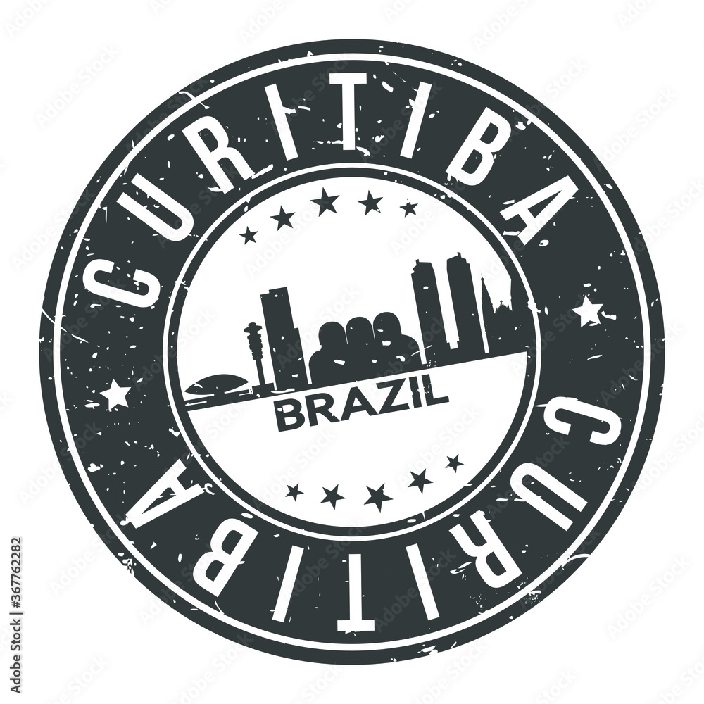Curitiba Brazil Round Stamp Icon Skyline City Design Badge Rubber. Curitiba Brazil Round Stamp Icon Skyline City Design Badge Rubber.