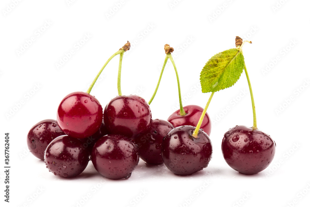 Сherry berries isolated on white background. With clipping path. Сherry berries isolated on white background. With clipping path.