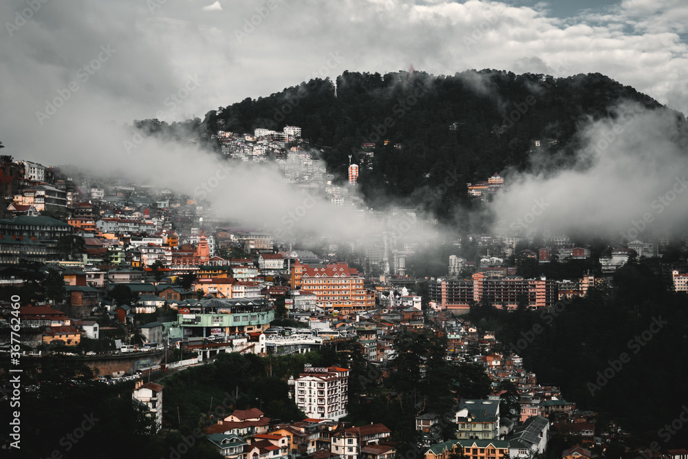 Fototapeta premium View of Shimla, a beautiful place in northern India.