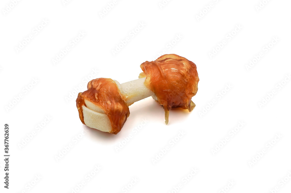 chewbone-with-rawhide-wrapped-by-dry-chicken-breast-for-dog-as-reward