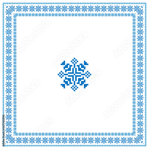 Set of snowflakes for embroidery clothes.