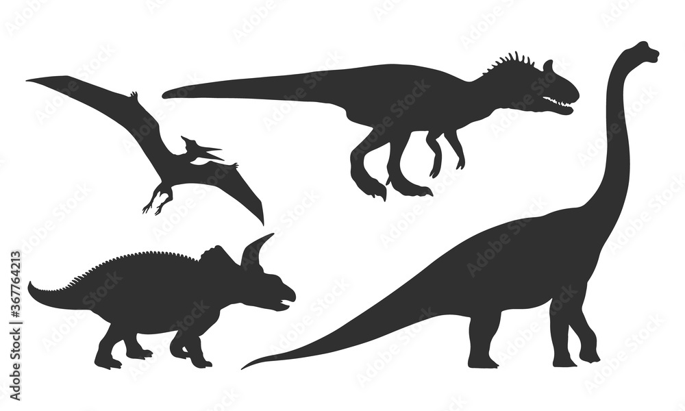 Dinosaur set, vector dino print collection silhouette, prehistoric monster. Linocut dinosaur stamp Dinosaur set, vector dino print collection silhouette, prehistoric monster. Linocut dinosaur stamp