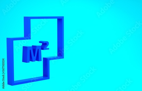 Blue House plan icon isolated on blue background. Minimalism concept. 3d illustration 3D render.