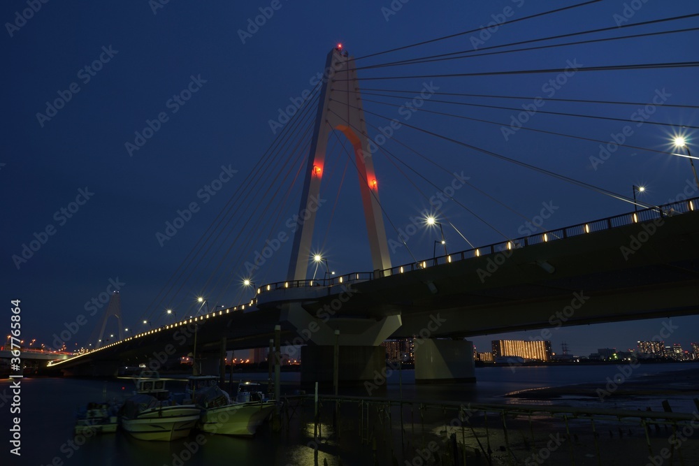 多摩川大師橋夜景　