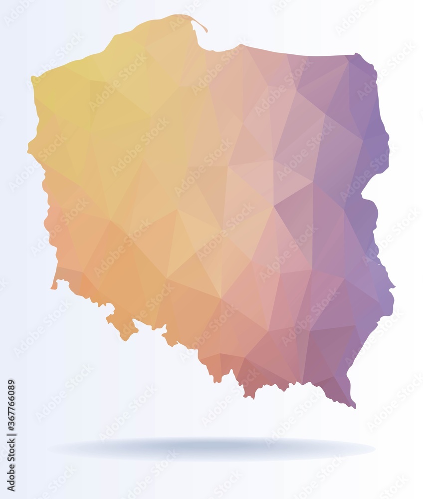 Low poly map of Poland Low poly map of Poland