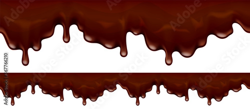 Dripping melting chocolate. Vector illustration.