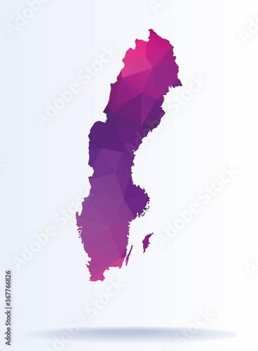 Low poly map of Sweden