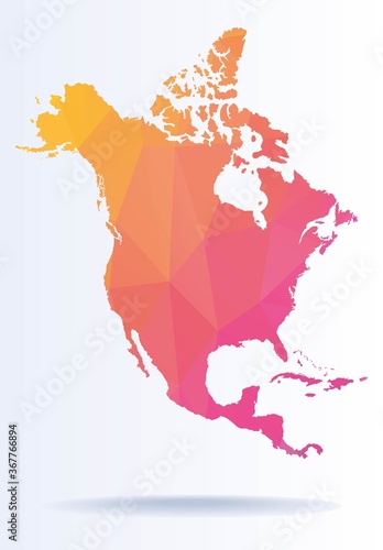 Polygonal map of North America