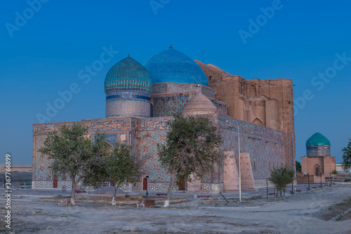 Khodja Ahmet Yasawi Mausoleum at sunset, Unesco World Heritage Site, Turkistan, South region, Kazakhstan photo