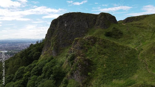 Aerial view of Napoleon's Nose at the top of Cavehill, Northern Ireland photo