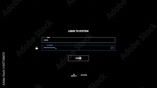 OS Login Screen With Frontal Static Camera (ID: 367768670)