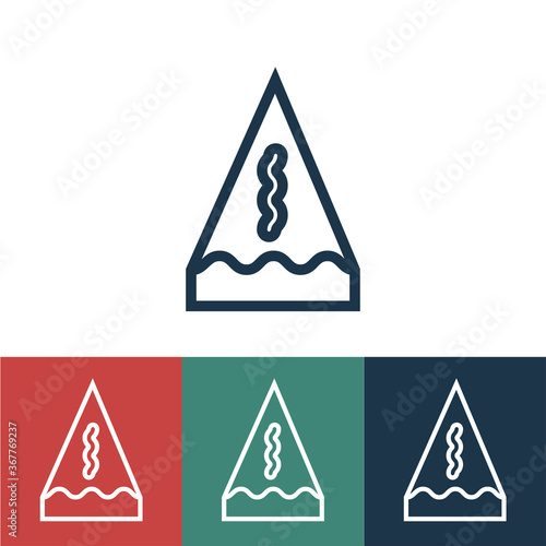 Linear vector icon with piece of cake