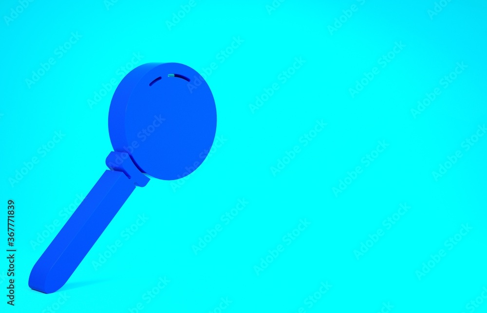 Blue Push pin icon isolated on blue background. Thumbtacks sign. Minimalism concept. 3d illustration 3D render.