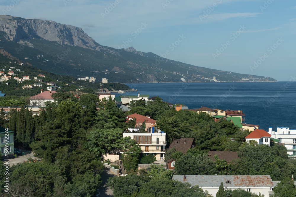 View of the Foros village from above in Crimea. Resort