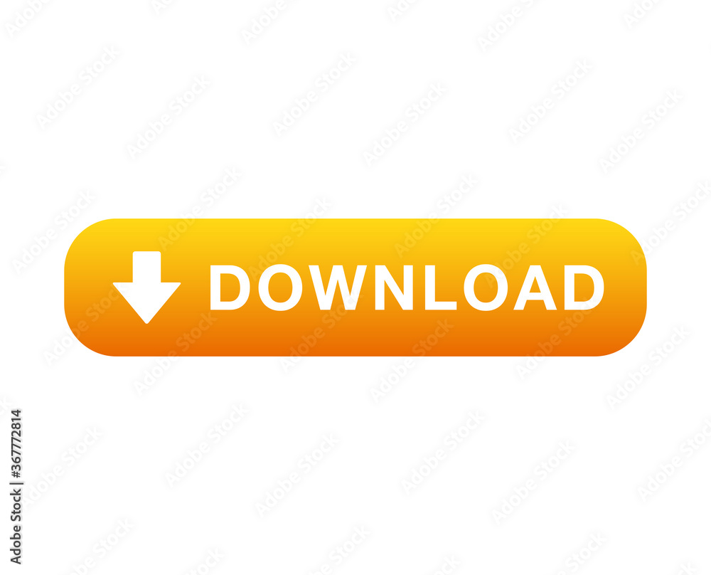 Yellow download button. Vector orange download button. Download button icon. Yellow download button. Vector orange download button. Download button icon.