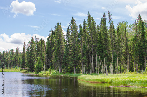 Kinosao Lake on the Kinosao trail in Riding Mountain National Park, Manitoba, Canada