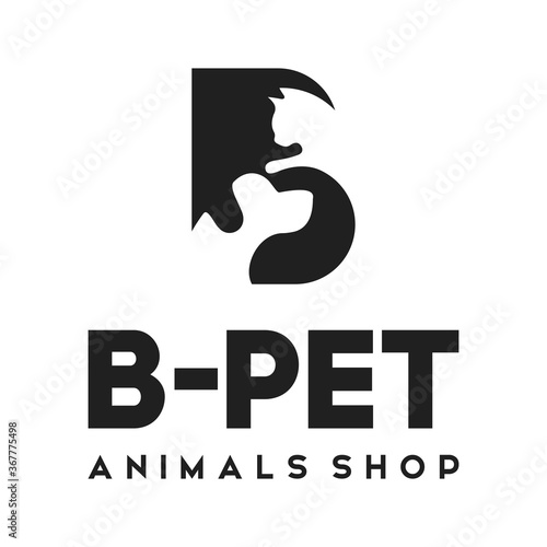 Pet shop logo. Dog and cat icon. Vector logo, emblem, label design elements for pet shop