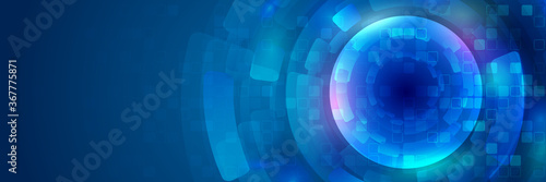Sci fi technology background. Wide Futuristic hi tech design innovation concept. Abstract communication vector illustration.