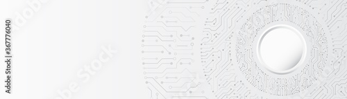 Vector design circuit board. Wide modern futuristic, engineering background. Futuristic digital science technology concept. Hi tech digital background. Technology illustration esp 10.