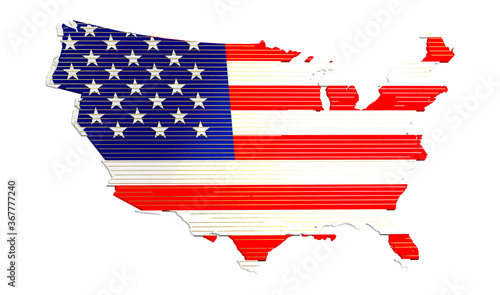 america map flag nation us stars and stripes 3d
